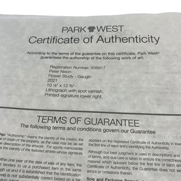 Peter Nixon Lithograph Floral Arrangement in Vase - Picture 10 of 10